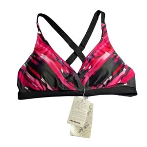 Cocoship Sporty Pink & Black Bikini / Swim Top – UPF 50+ – 36B/C – NWT